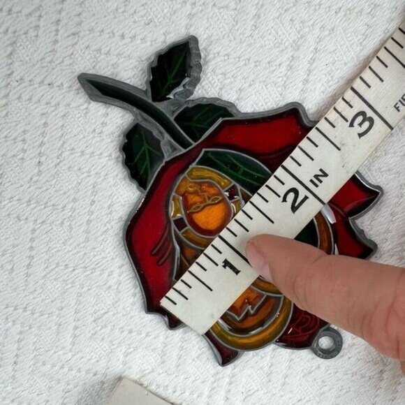 Vintage Sunlights Made in USA Floral Windowpane Suncatcher Window Decor MCM 70s - Picture 8 of 9